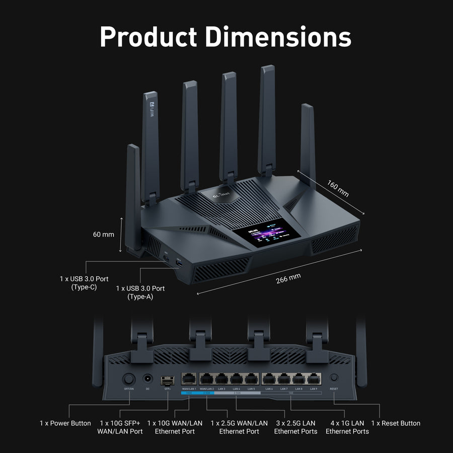 Flint 4 (GL-BE14000) Tri-band Wi-Fi 7 Home Router