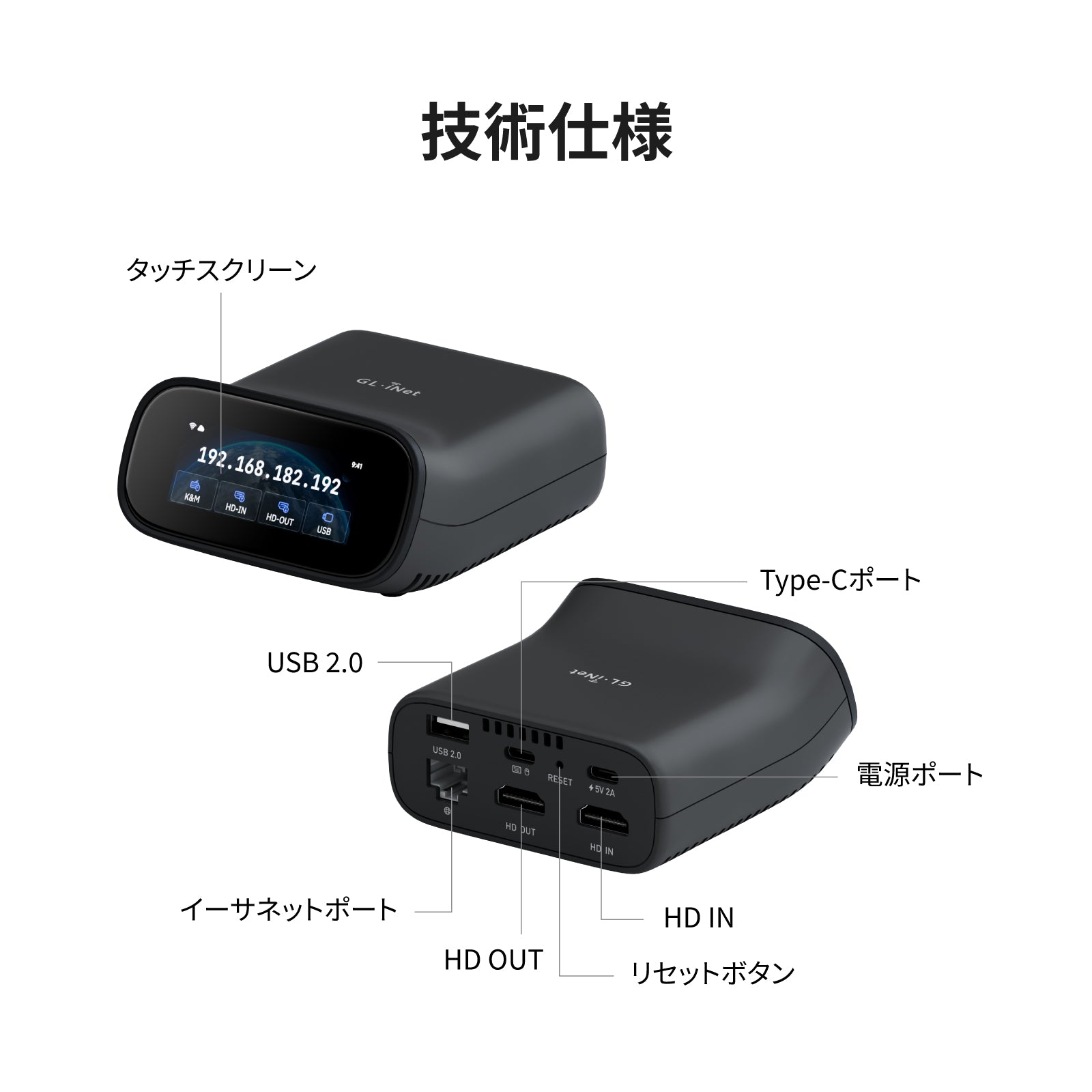 Comet Pro (GL-RM10) | タッチスクリーン搭載Wi-Fi 6リモートKVM — GL.iNet