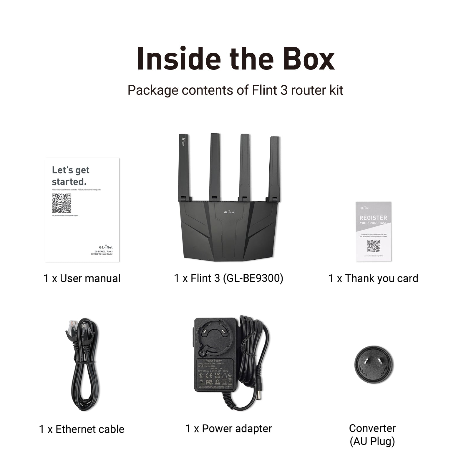 新品・未開封GL.iNet Flint 3 BE9300 Wi-Fi 7ルーター Flint 3 (GL-BE9300) | Tri-band Wi-Fi 7 Home Router — GL.iNet