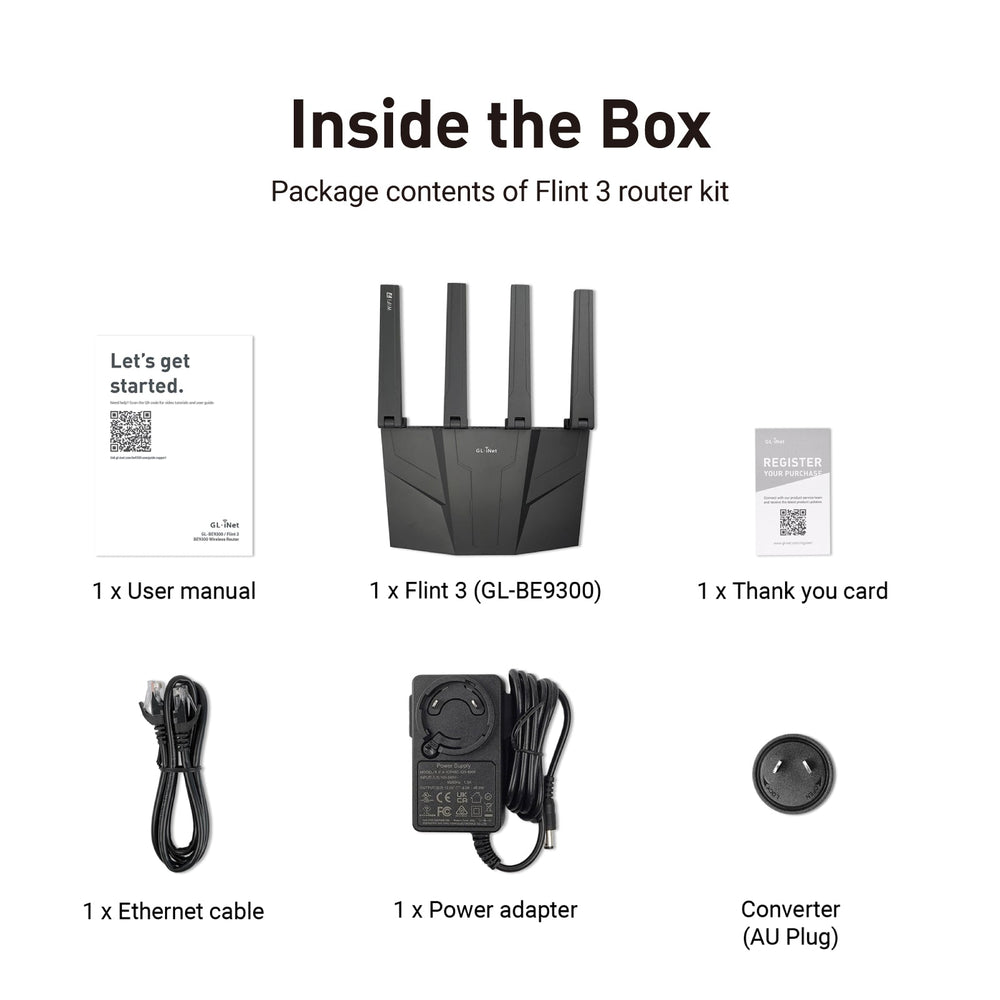 Flint 3 (GL-BE9300) Tri-band Wi-Fi 7 Home Router