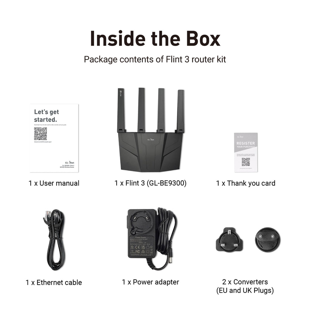 Flint 3 (GL-BE9300) Tri-band Wi-Fi 7 Home Router