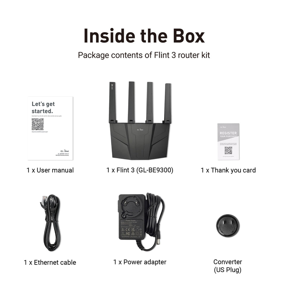 Flint 3 (GL-BE9300) Tri-band Wi-Fi 7 Home Router