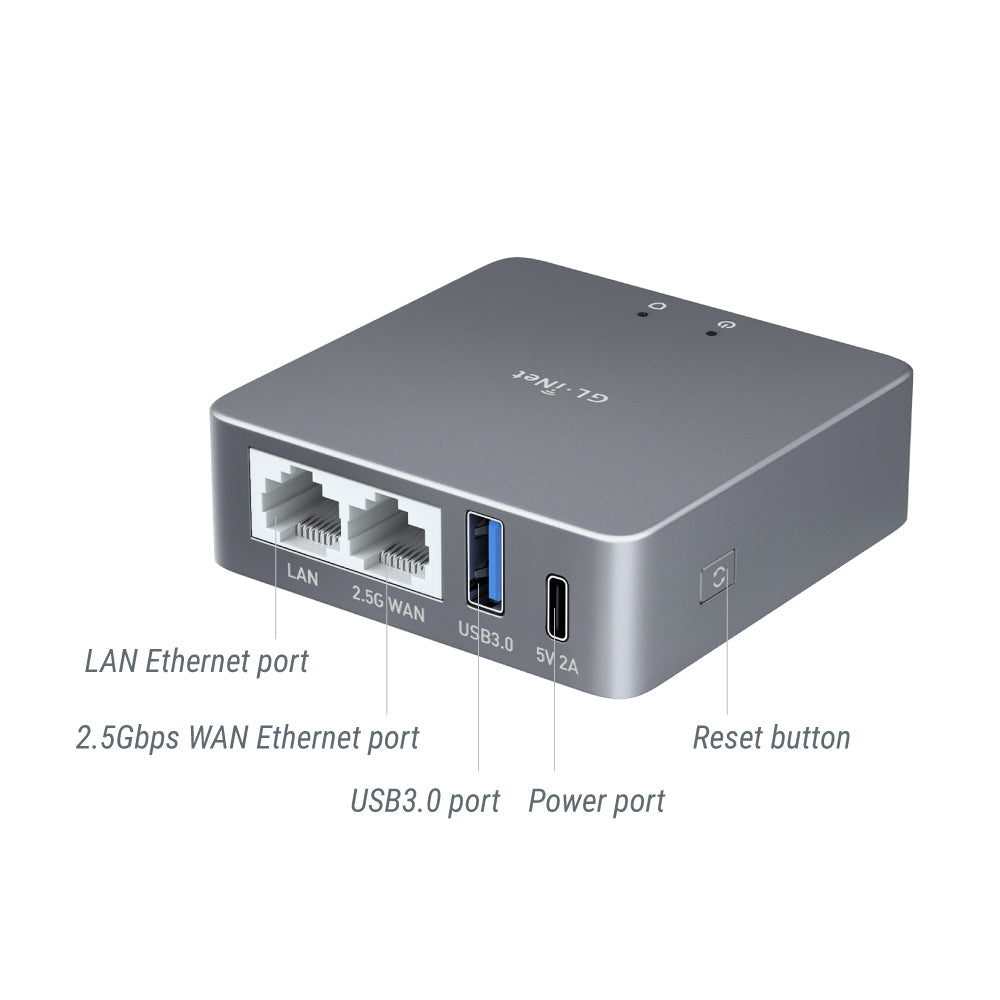 Brume 2 (GL-MT2500/MT2500A) VPN Security Gateway | ABS Plastic | Aluminium Alloy