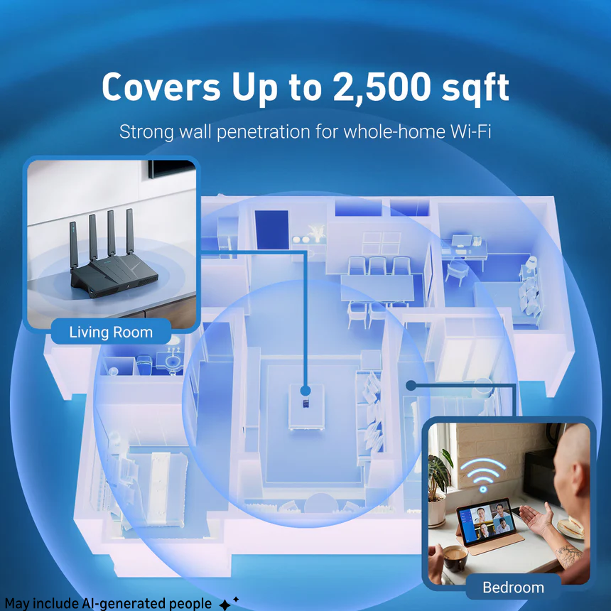 Flint 3e (GL-BE6500) Dual-band Wi-Fi 7 Home Router
