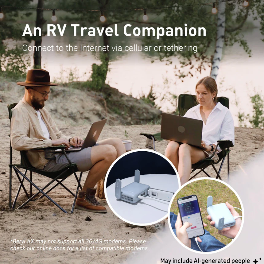 Beryl AX (GL-MT3000) Pocket-sized AX3000 Wi-Fi 6 Travel Router