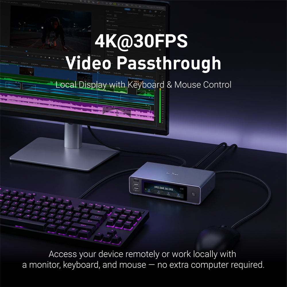Comet X (GL-RM4PE) Quad-Port Remote KVM with PoE