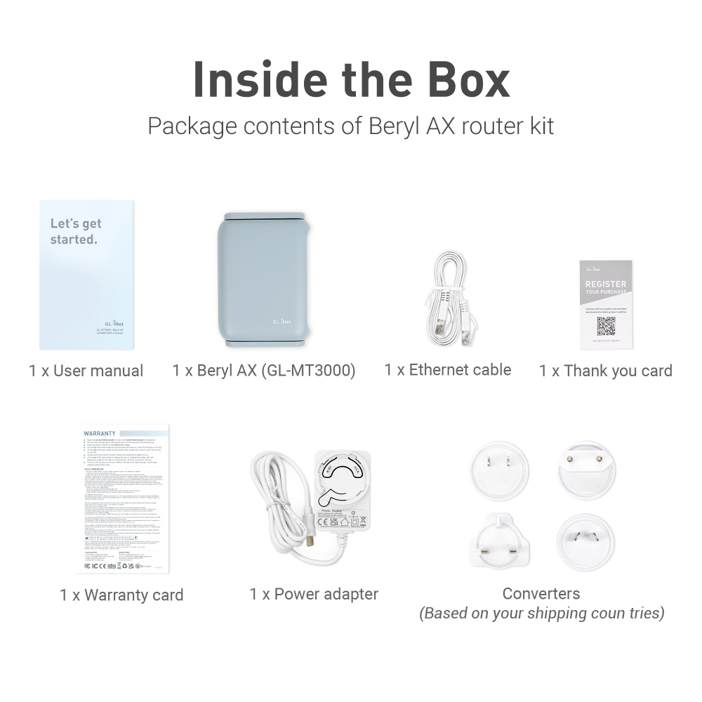 Beryl AX (GL-MT3000) | Pocket-sized Wi-Fi 6 Travel Router — GL.iNet Beryl AX (GL-MT3000) | Pocket-sized Wi-Fi 6 Travel Router — GL.iNet
