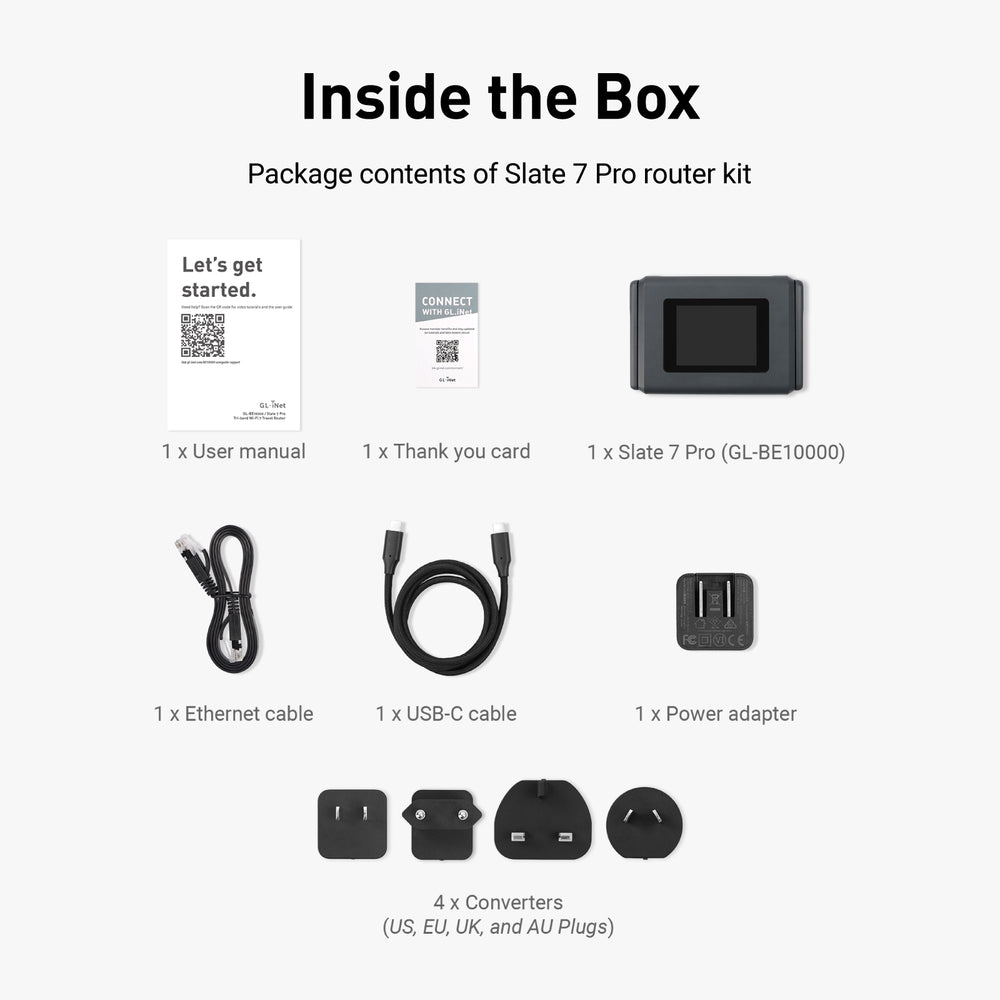 Slate 7 Pro (GL-BE10000) Tri-band Wi-Fi 7 Travel Router
