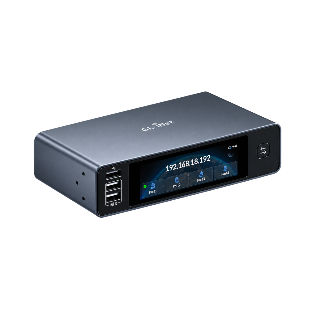 Comet X (GL-RM4PE) czteroportowy zdalny KVM z PoE