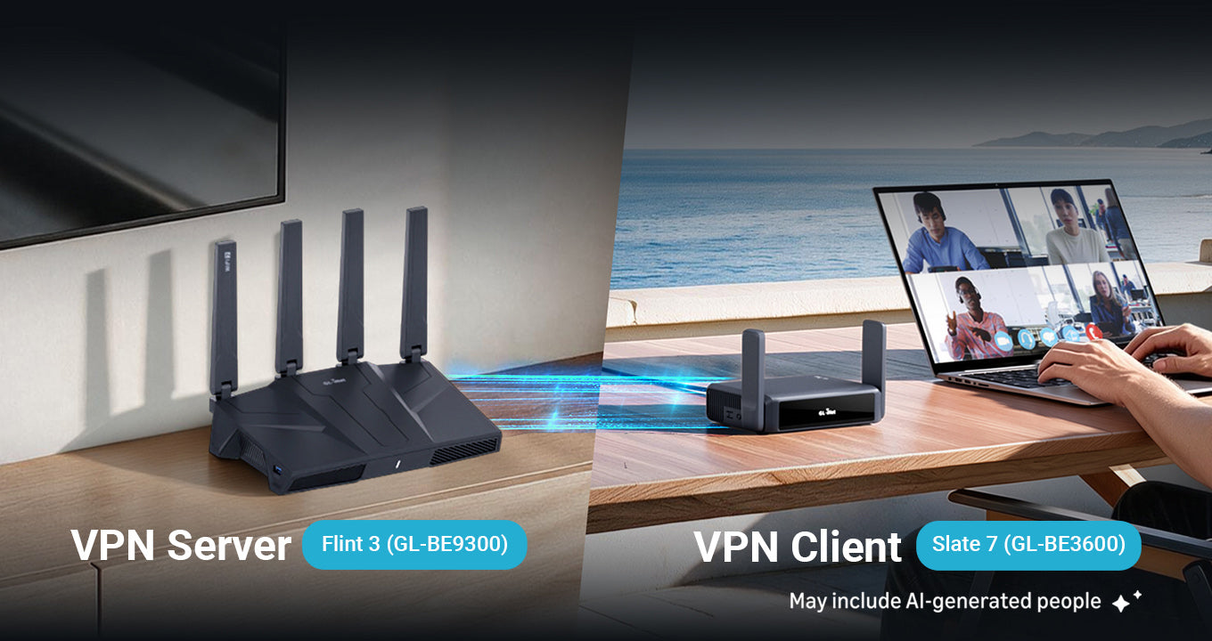 Travel routers and organizer at a campsite